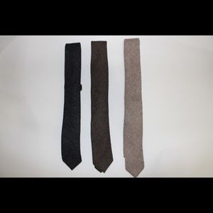Uniqlo wool blended ties tan grey and brown